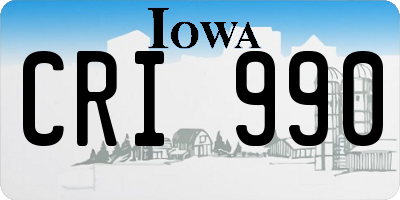 IA license plate CRI990