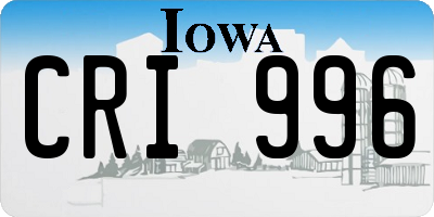 IA license plate CRI996