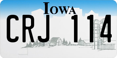 IA license plate CRJ114