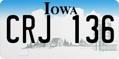IA license plate CRJ136