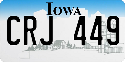 IA license plate CRJ449