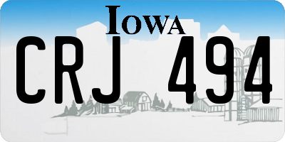 IA license plate CRJ494