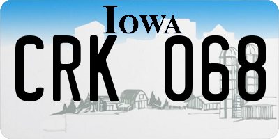 IA license plate CRK068