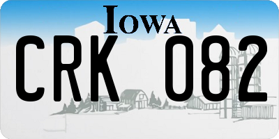 IA license plate CRK082
