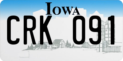 IA license plate CRK091