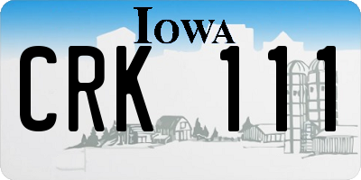 IA license plate CRK111