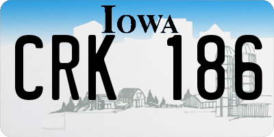 IA license plate CRK186