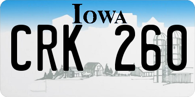 IA license plate CRK260