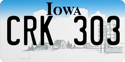 IA license plate CRK303