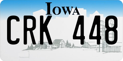 IA license plate CRK448
