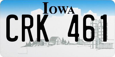 IA license plate CRK461