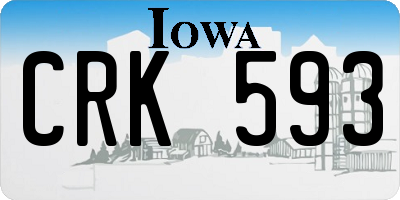 IA license plate CRK593
