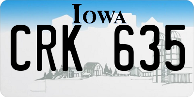 IA license plate CRK635