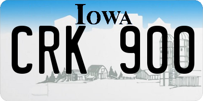 IA license plate CRK900