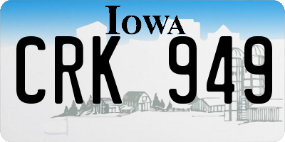 IA license plate CRK949