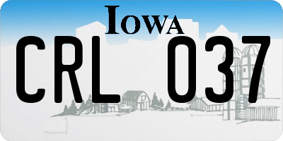 IA license plate CRL037