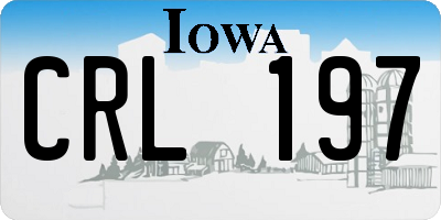 IA license plate CRL197