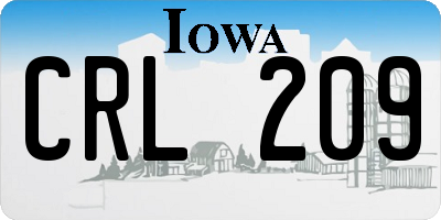 IA license plate CRL209