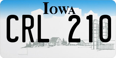 IA license plate CRL210