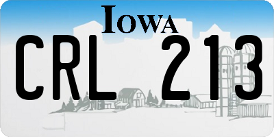 IA license plate CRL213