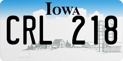 IA license plate CRL218