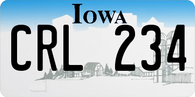 IA license plate CRL234