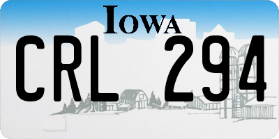 IA license plate CRL294