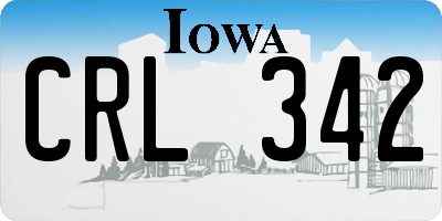 IA license plate CRL342