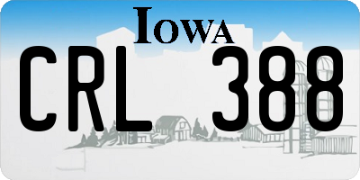 IA license plate CRL388