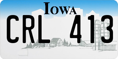 IA license plate CRL413
