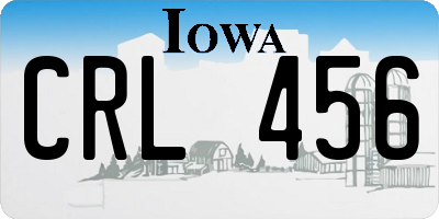 IA license plate CRL456