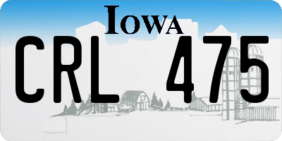 IA license plate CRL475