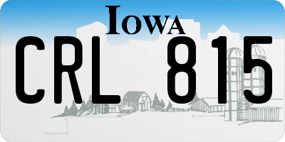 IA license plate CRL815