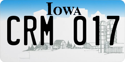 IA license plate CRM017