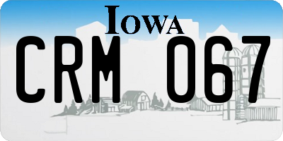 IA license plate CRM067