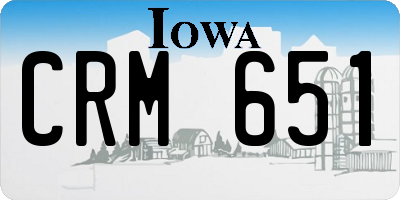 IA license plate CRM651