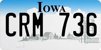 IA license plate CRM736