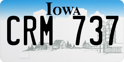 IA license plate CRM737