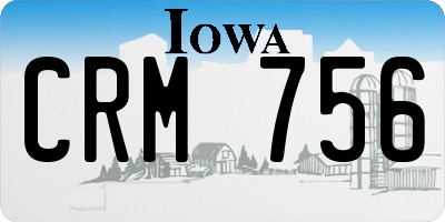 IA license plate CRM756