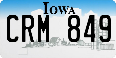 IA license plate CRM849