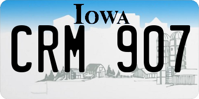 IA license plate CRM907