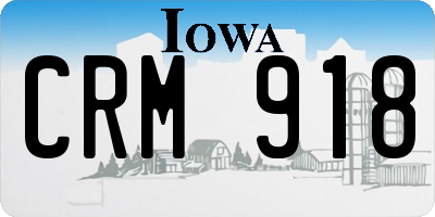 IA license plate CRM918