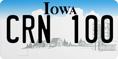 IA license plate CRN100