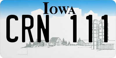 IA license plate CRN111