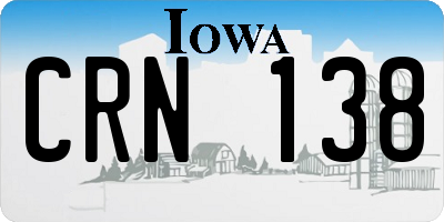IA license plate CRN138