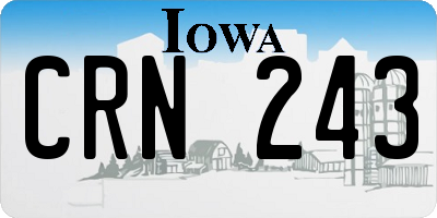 IA license plate CRN243