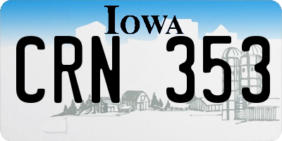 IA license plate CRN353