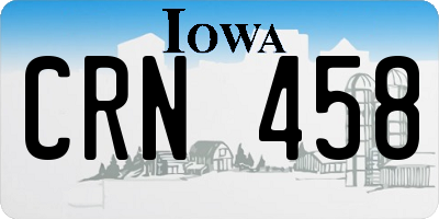 IA license plate CRN458