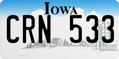 IA license plate CRN533