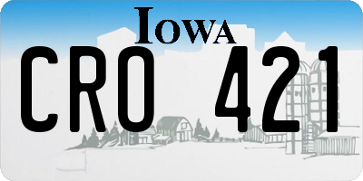 IA license plate CRO421